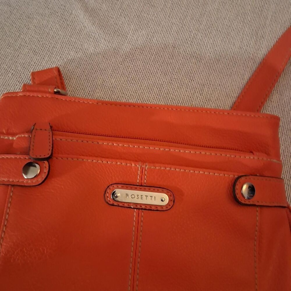 Rosetti Faux Leather Crossbody Bag Orange Coral Shoulder Purse